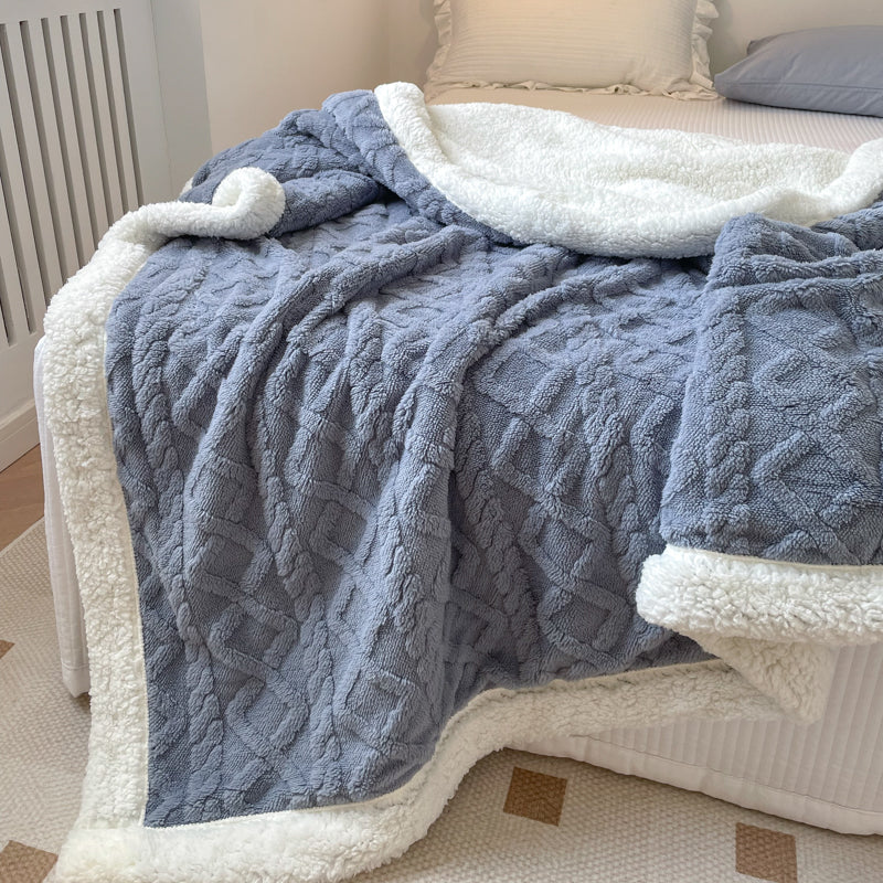 Reversible Sherpa Plush Throw Blanket - view 2