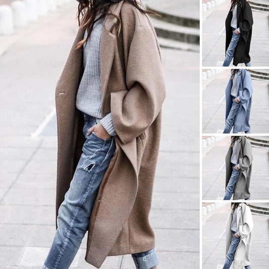 Casual Wool-Blend Single-Breasted Coat – main view | My Dressing Room