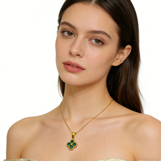 24K Gold-Plated Four-Leaf Clover Pendant – main view | My Dressing Room