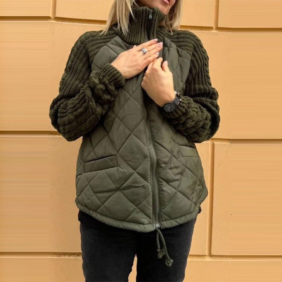 Stand Collar Zip-Up Knit Jacket – view 3 of 13 | My Dressing Room