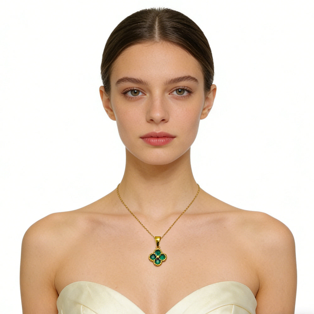 24K Gold-Plated Four-Leaf Clover Pendant – view 3 of 10 | My Dressing Room