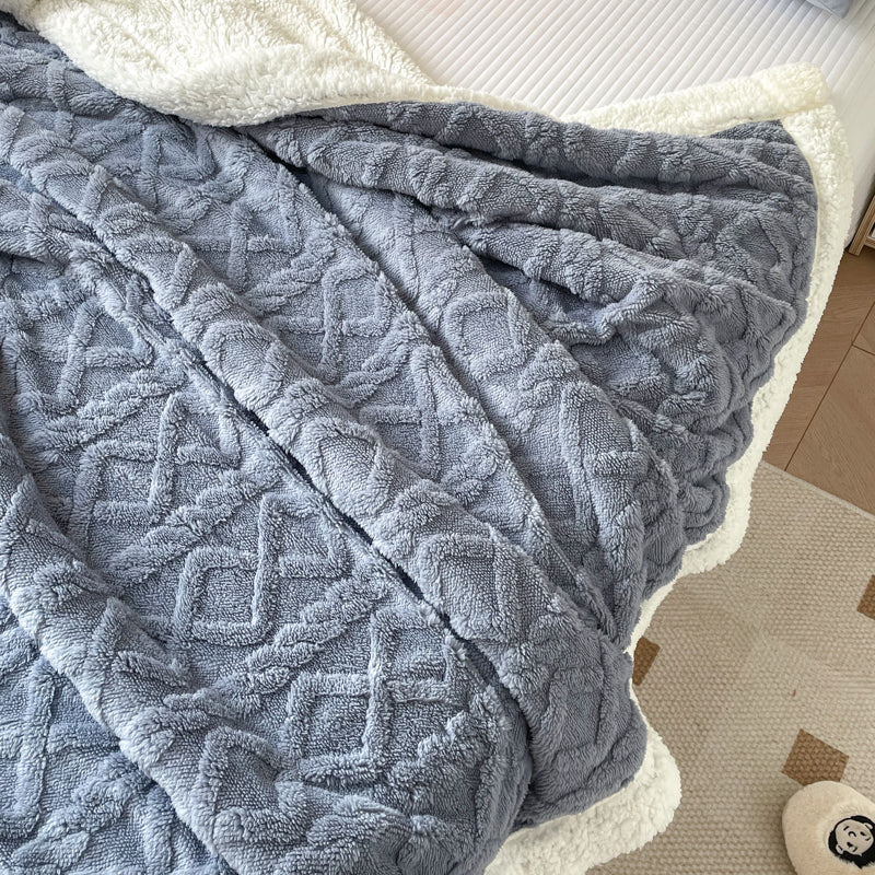 Reversible Sherpa Plush Throw Blanket - view 3