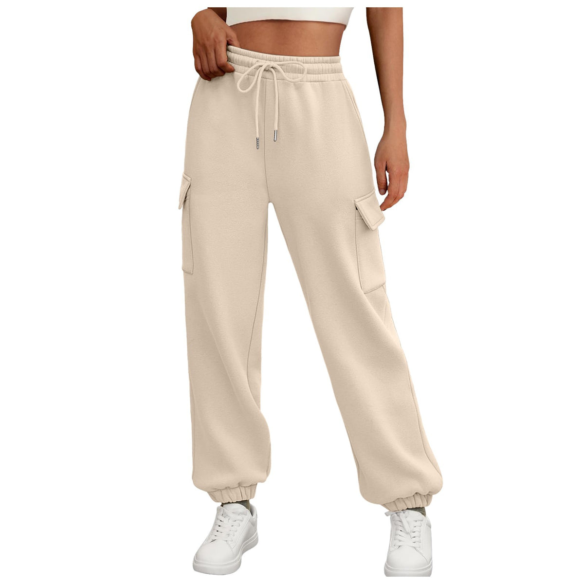 Fleece-Lined Baggy Cargo Joggers - view 4