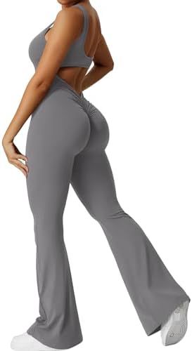 Sleeveless Flare Yoga Jumpsuit – view 15 of 18 | My Dressing Room