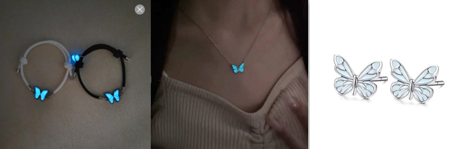 Glow-in-the-Dark Butterfly Necklace & Bracelet Set – view 5 of 10 | My Dressing Room