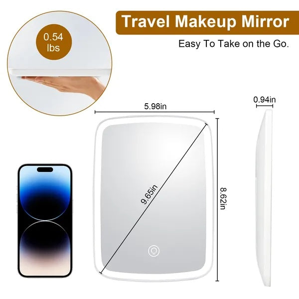 LED Lighted Vanity Makeup Mirror, white – view 5 of 5 | My Dressing Room