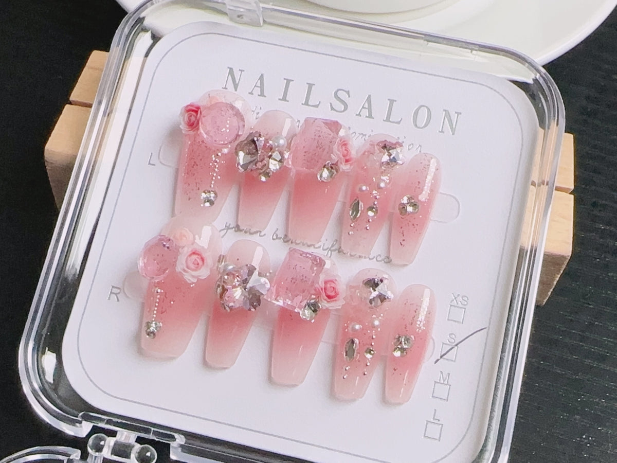 Pink Gem Press-On Nails (10 pcs) - view 4