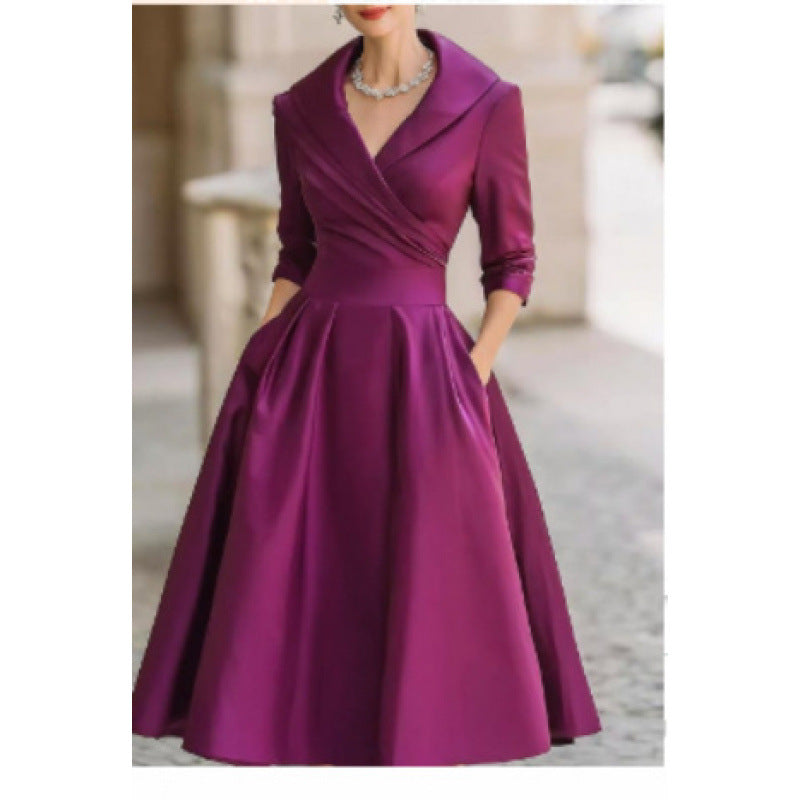 Fitted Long Sleeve Maxi Dress in Purple – view 8 of 18