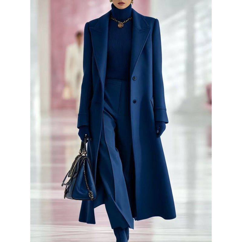 Mid-Length Wool-Look Belted Coat - view 1