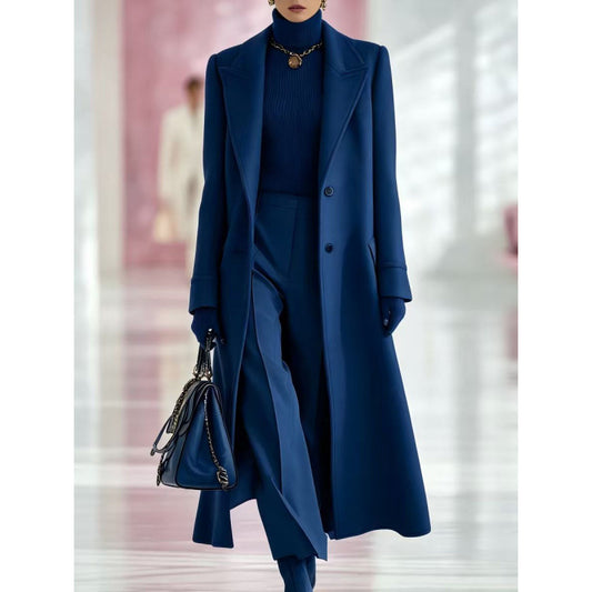 Mid-Length Wool-Look Belted Coat - view 1