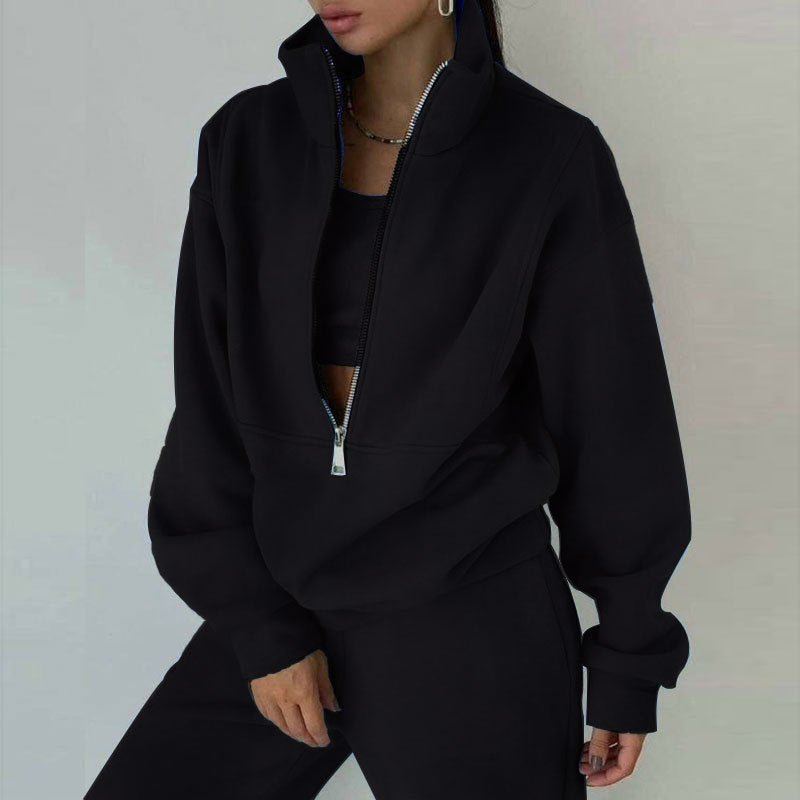 Two-Piece Hoodie Sweatsuit Set - view 3