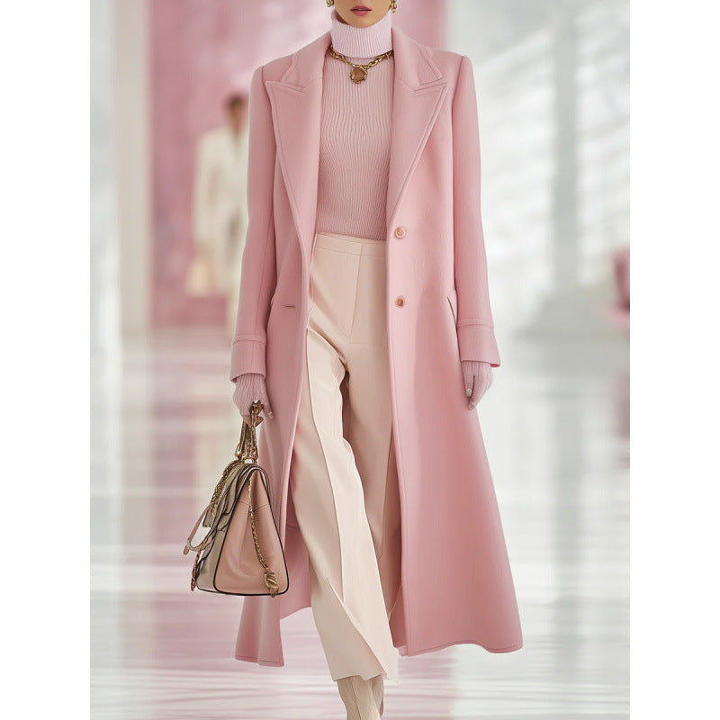 Mid-Length Wool-Look Belted Coat - view 3