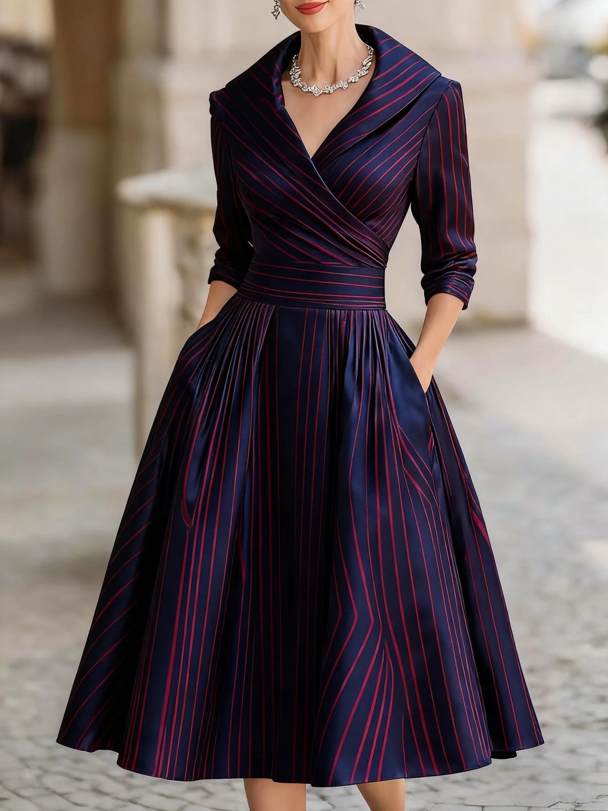 Fitted Long Sleeve Maxi Dress in Dark Purple – view 15 of 18