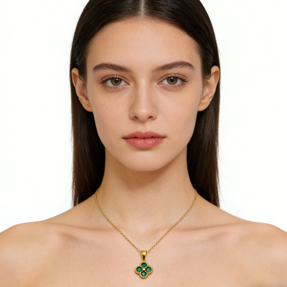 24K Gold-Plated Four-Leaf Clover Pendant – view 2 of 10 | My Dressing Room