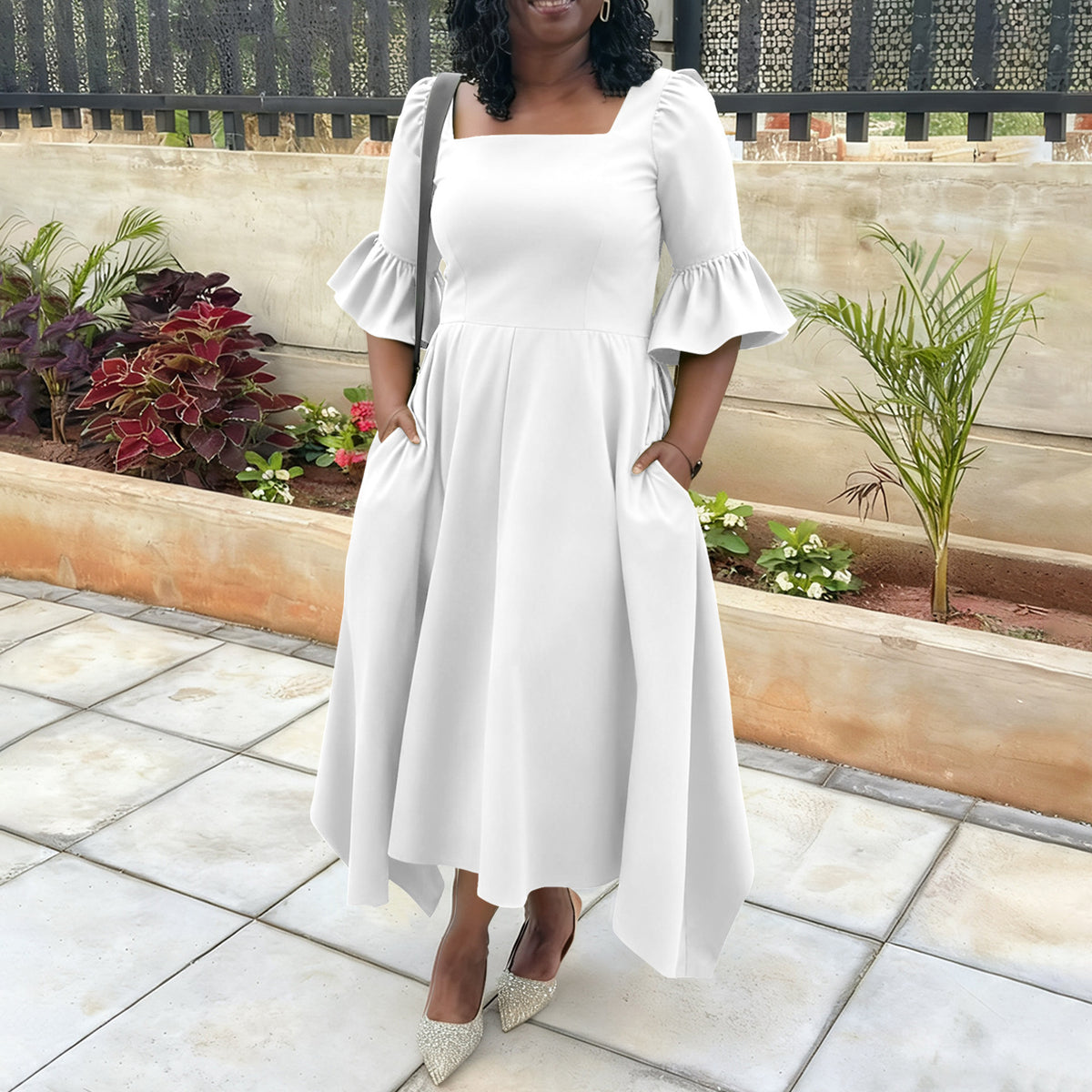 Ruffled Sleeve Pocket Knit Dress – view 2 of 8