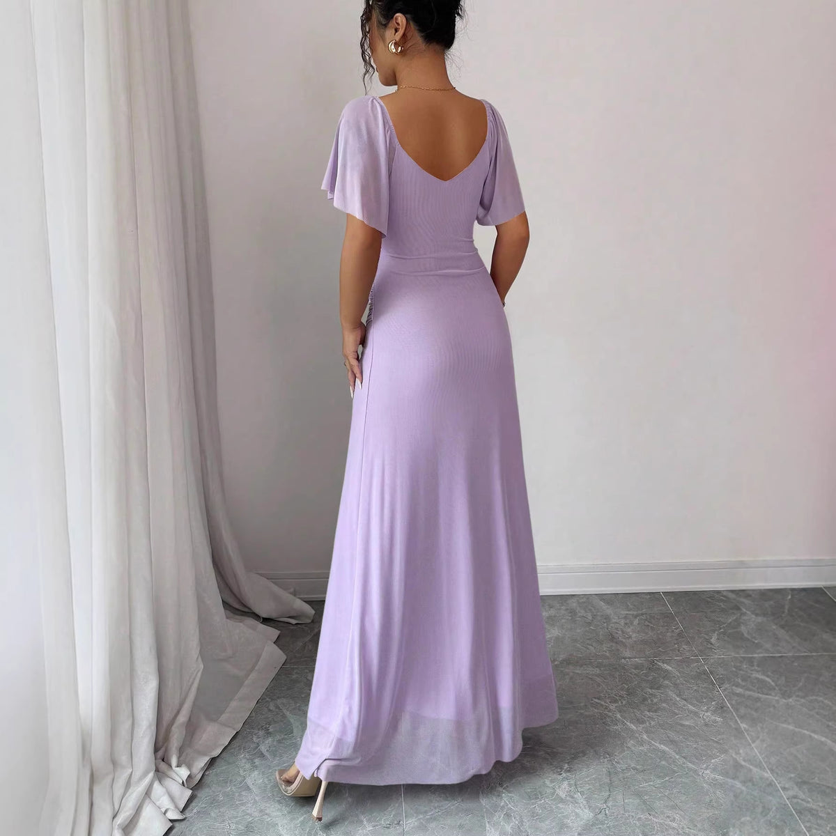Flutter Sleeve Pleated Sheath Dress – view 10 of 12