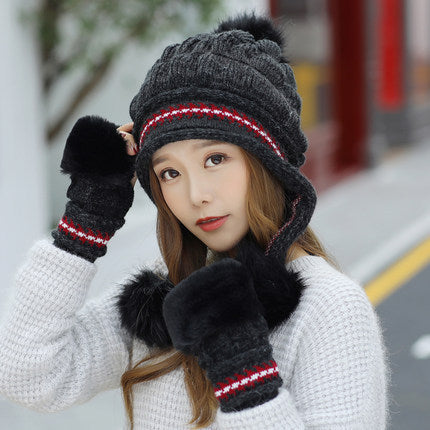 Cozy Fleece-Feel Ear-Flap Pom-Pom Beanie – view 5 of 27 | My Dressing Room