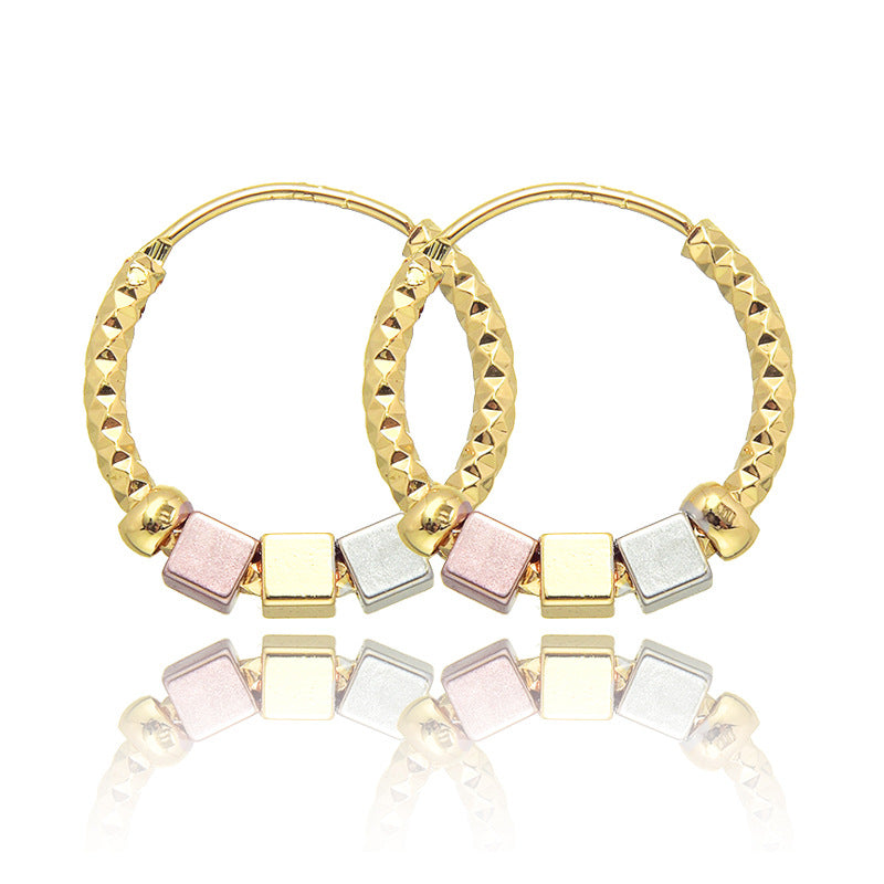 Hollow Rosette Hoop Earrings - view 3