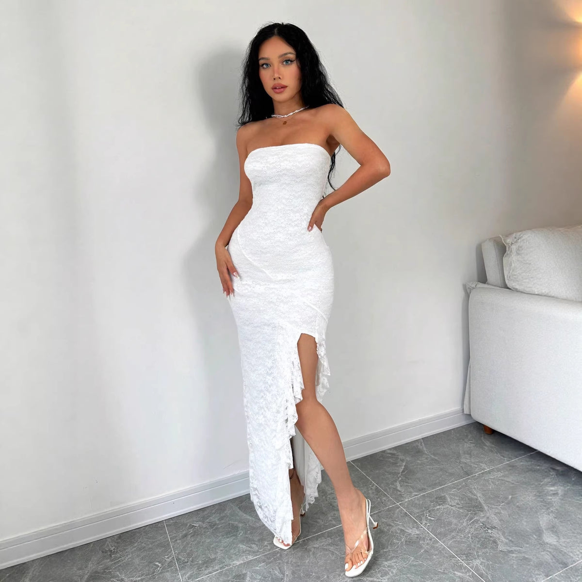 Strapless Slit Mini Dress – main view