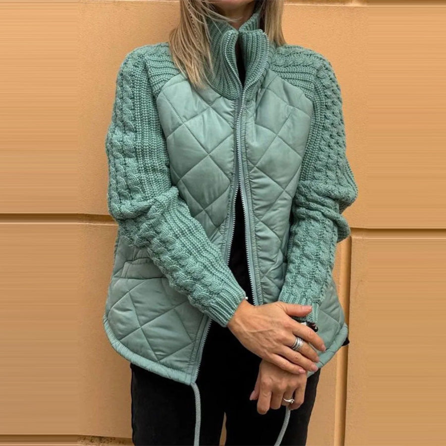 Stand Collar Zip-Up Knit Jacket – view 8 of 13 | My Dressing Room