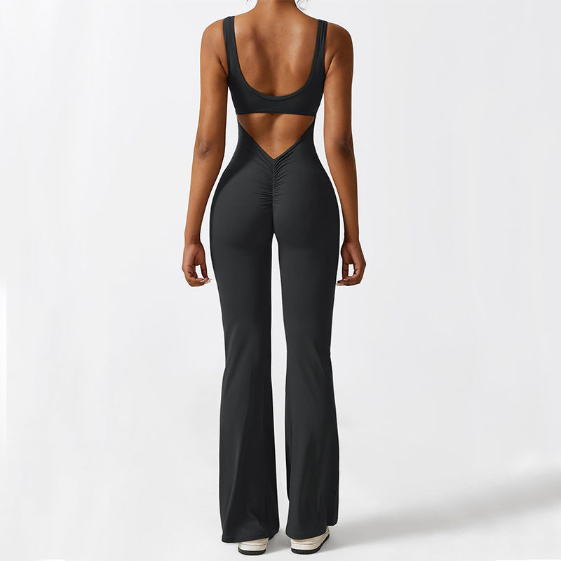Sleeveless Flare Yoga Jumpsuit – view 2 of 18 | My Dressing Room