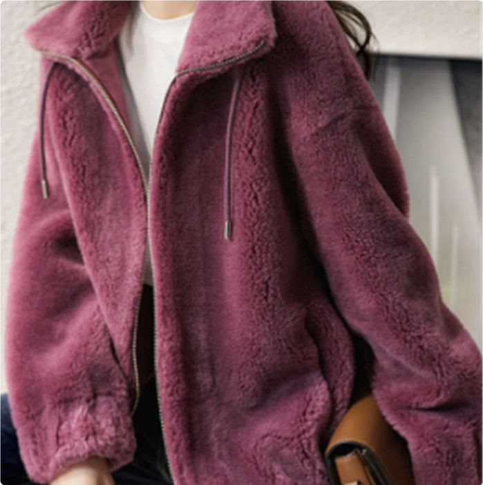 Fleece High-Neck Cardigan Sweater – view 6 of 11 | My Dressing Room