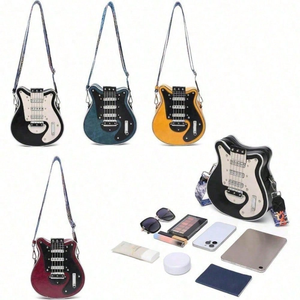 Guitar-Shaped Rivet Crossbody Bag – view 4 of 10 | My Dressing Room