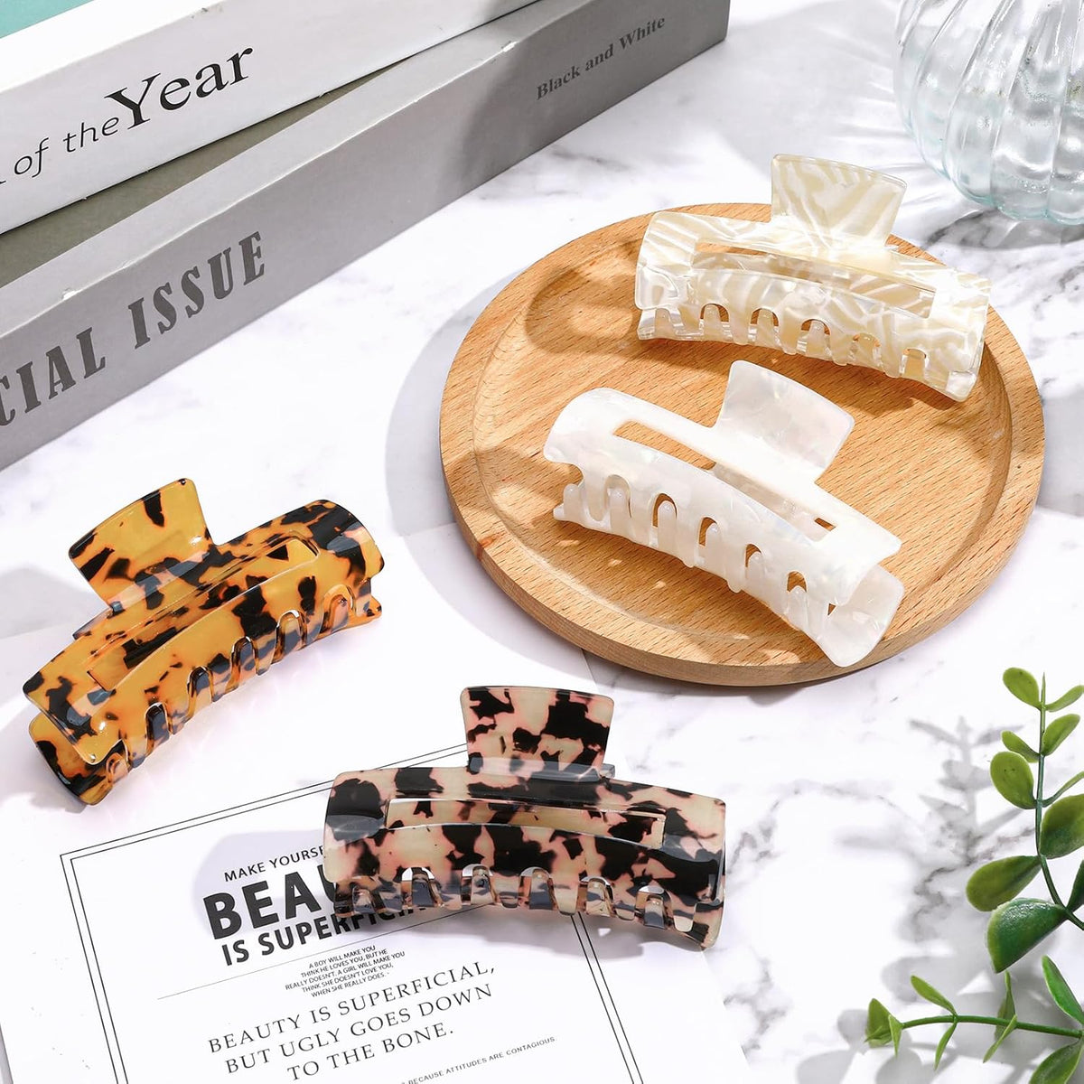 Tortoise Hair Claw Clips 4-Pack – main view | My Dressing Room