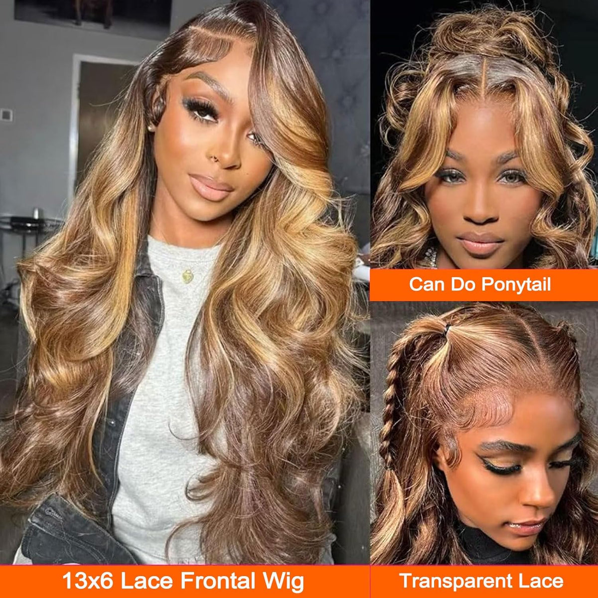 P4/27 Highlight Body Wave 13x6 Lace Front Wig – view 5 of 5
