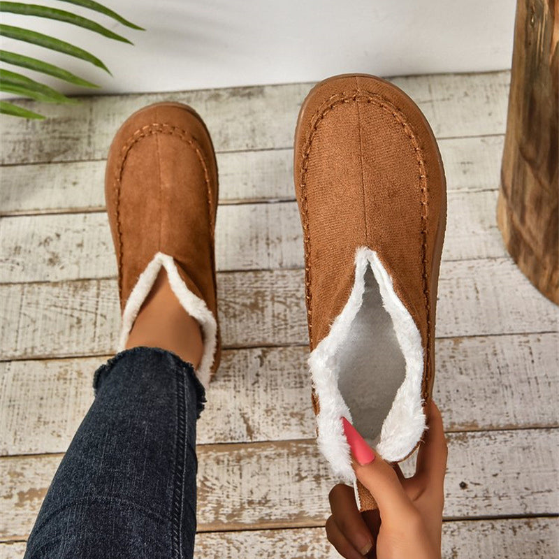 V-Cut Plush Suede Ankle Boots – view 3 of 6 | My Dressing Room