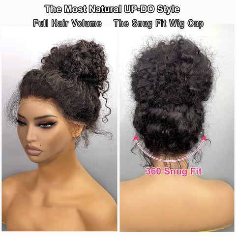 250 Density Invisible Strap 360 HD Full Lace Glueless Wig Deep Wave Frontal Wig Human Hair 30 Inch Water Wave Lace Front Wig
