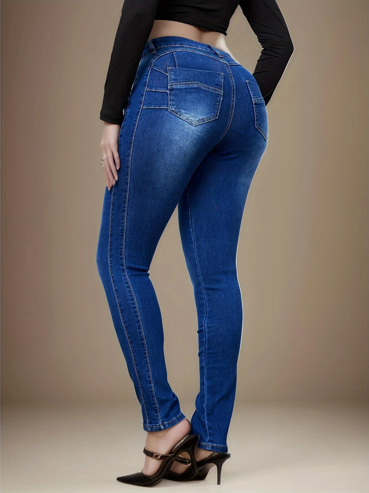 Dark Wash High-Waist Skinny Jeans – view 3 of 8