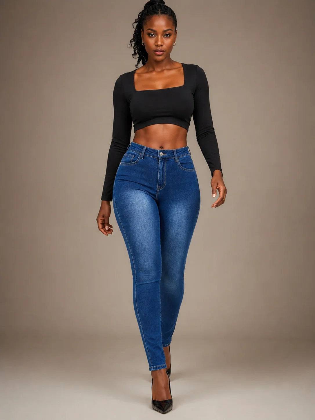 Dark Wash High-Waist Skinny Jeans – view 5 of 8