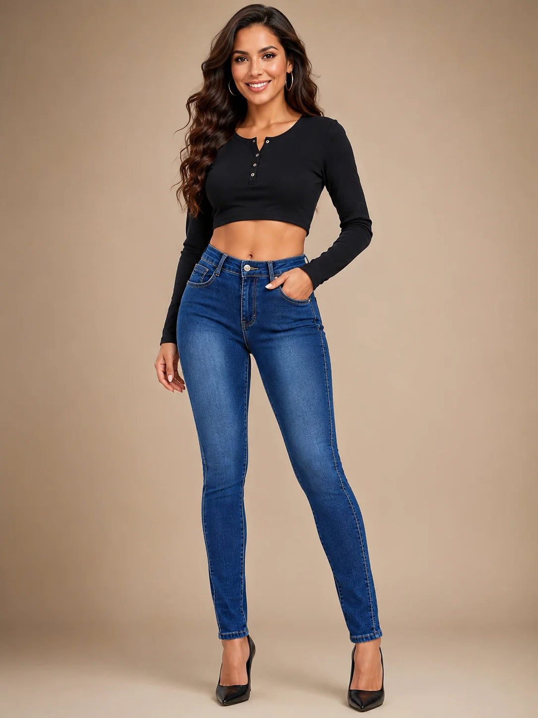 Dark Wash High-Waist Skinny Jeans – view 6 of 8