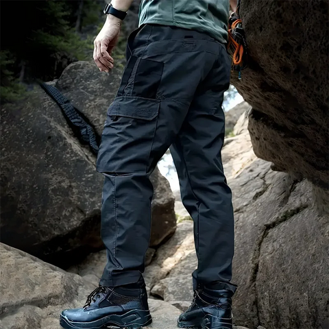2Pcs  Men's Tactical Pants Outdoor Work Casual Cargo Trousers Waterproof Multi-pocket Wear-Resistant Outdoor Training Trousers