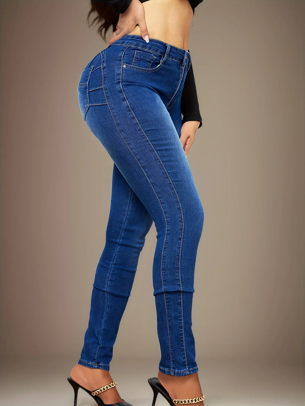 Dark Wash High-Waist Skinny Jeans – view 2 of 8