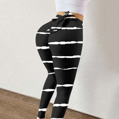 Bowknot Fitness Leggings Pants Women Printing High Waist Stretch Skinny Sexy Breathable Leggings Push Up Лосины Для Фитнеса