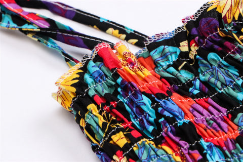 Toddler Kids Girls Dresses 1 to 6 Years Fashion Bohemian Sundress For Girls Summer Floral Print Straps Sleeveless Floral Dress