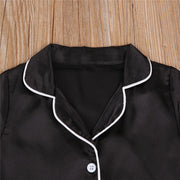 2020-09-09 Lioraitiin 1-7T Toddler Baby Black Satin Pajamas Infant Boy Short/Long Sleeve Pants Sleepwear Casual 2PCS Homewear