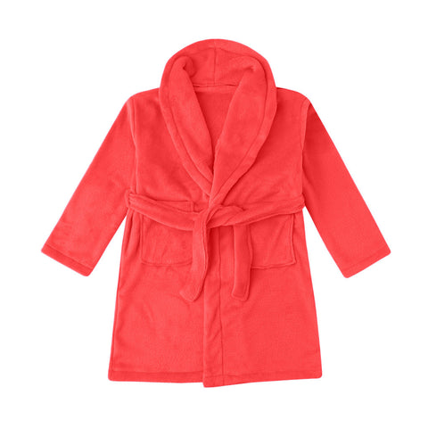 Toddler Kids Robes For Baby Boys Girls Solid Flannel Bathrobes Bath Towel Night-gown Pajamas Sleepwear Children's Clothes 3-12Y