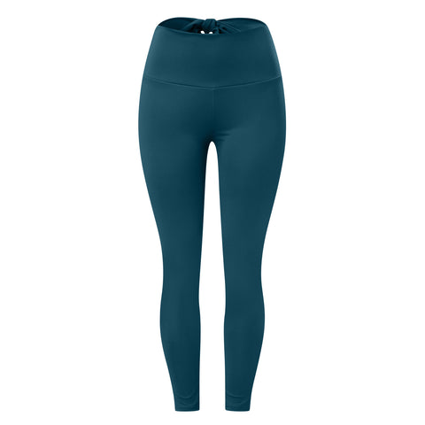 Elastic Running Leggings Pure Color Bowknot Bottoms Push Up Harajuku Fitness Ankle-length Pants Trouser Hollow Out Jeggings