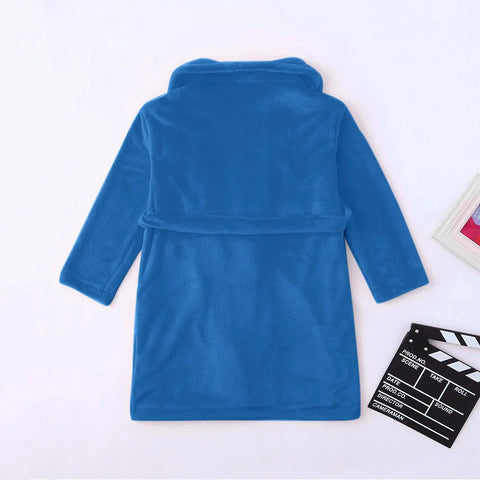 Toddler Kids Robes For Baby Boys Girls Solid Flannel Bathrobes Bath Towel Night-gown Pajamas Sleepwear Children's Clothes 3-12Y