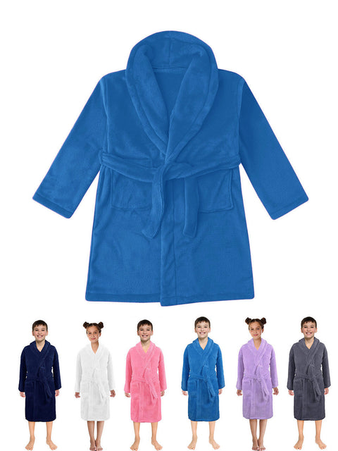Toddler Kids Robes For Baby Boys Girls Solid Flannel Bathrobes Bath Towel Night-gown Pajamas Sleepwear Children's Clothes 3-12Y