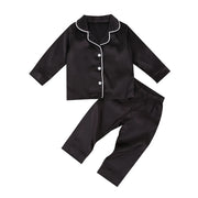 2020-09-09 Lioraitiin 1-7T Toddler Baby Black Satin Pajamas Infant Boy Short/Long Sleeve Pants Sleepwear Casual 2PCS Homewear