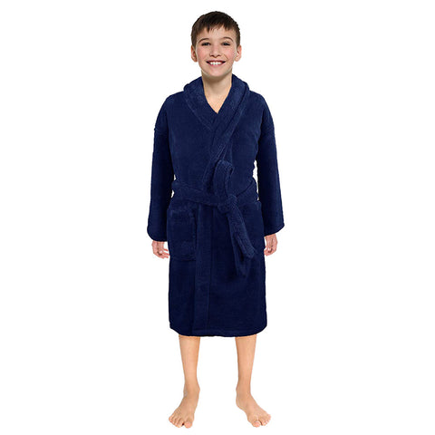 Toddler Kids Robes For Baby Boys Girls Solid Flannel Bathrobes Bath Towel Night-gown Pajamas Sleepwear Children's Clothes 3-12Y