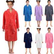 Toddler Kids Robes For Baby Boys Girls Solid Flannel Bathrobes Bath Towel Night-gown Pajamas Sleepwear Children's Clothes 3-12Y