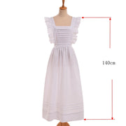Maid Costumes Cosplay Women Victorian Edwardian Style British Servant Cotton Housekeeper Apron with Headpiece