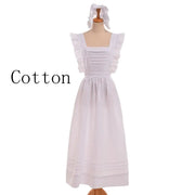 Maid Costumes Cosplay Women Victorian Edwardian Style British Servant Cotton Housekeeper Apron with Headpiece