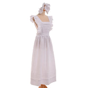 Maid Costumes Cosplay Women Victorian Edwardian Style British Servant Cotton Housekeeper Apron with Headpiece