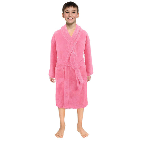 Toddler Kids Robes For Baby Boys Girls Solid Flannel Bathrobes Bath Towel Night-gown Pajamas Sleepwear Children's Clothes 3-12Y